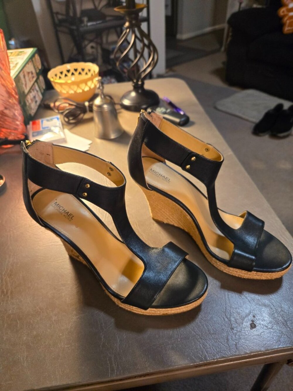 Michael Kors Heels Wedge Sandals Black